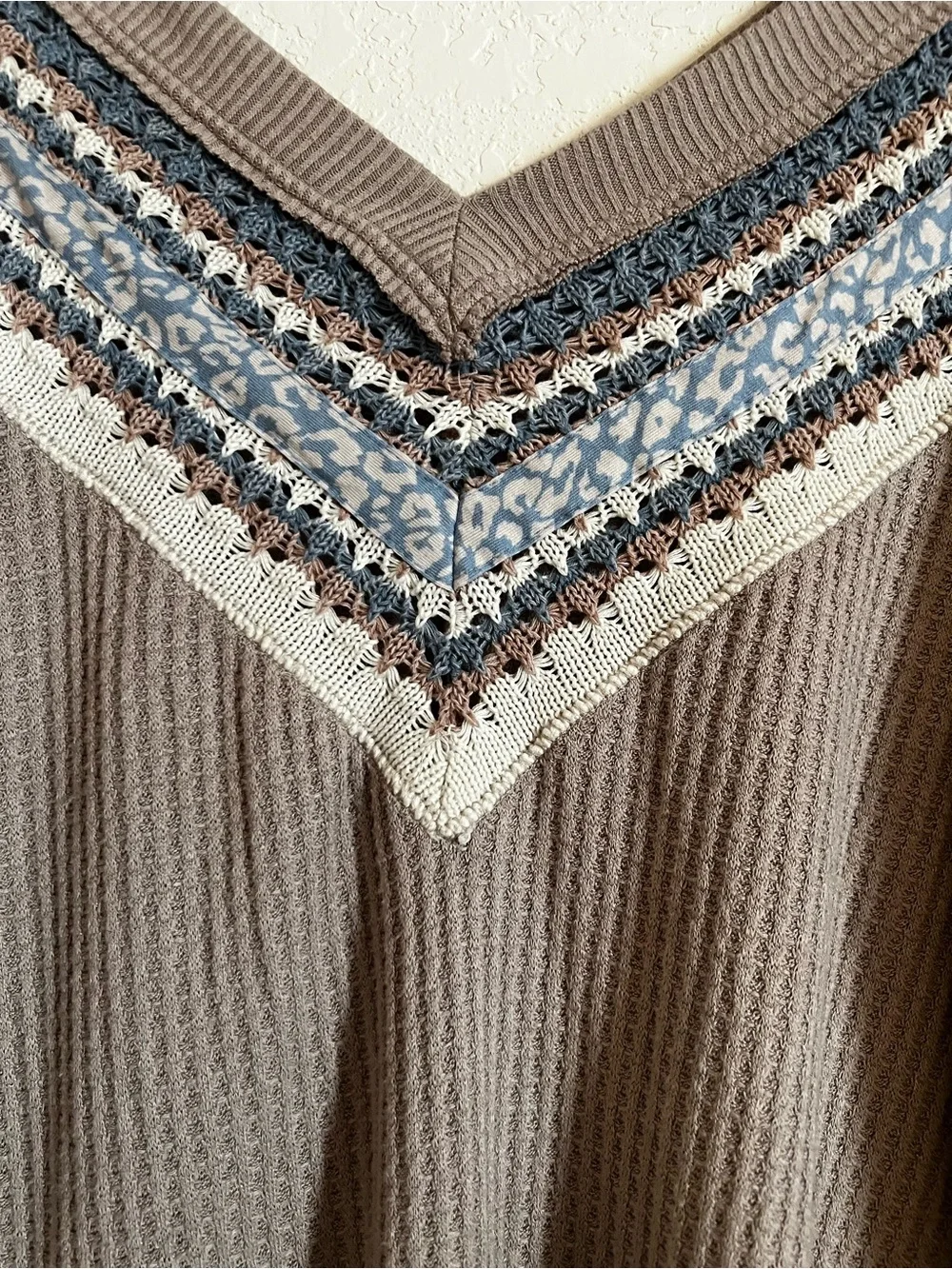 Free People Copenhagen Thermal long sleeve top in a soft beige (XS)